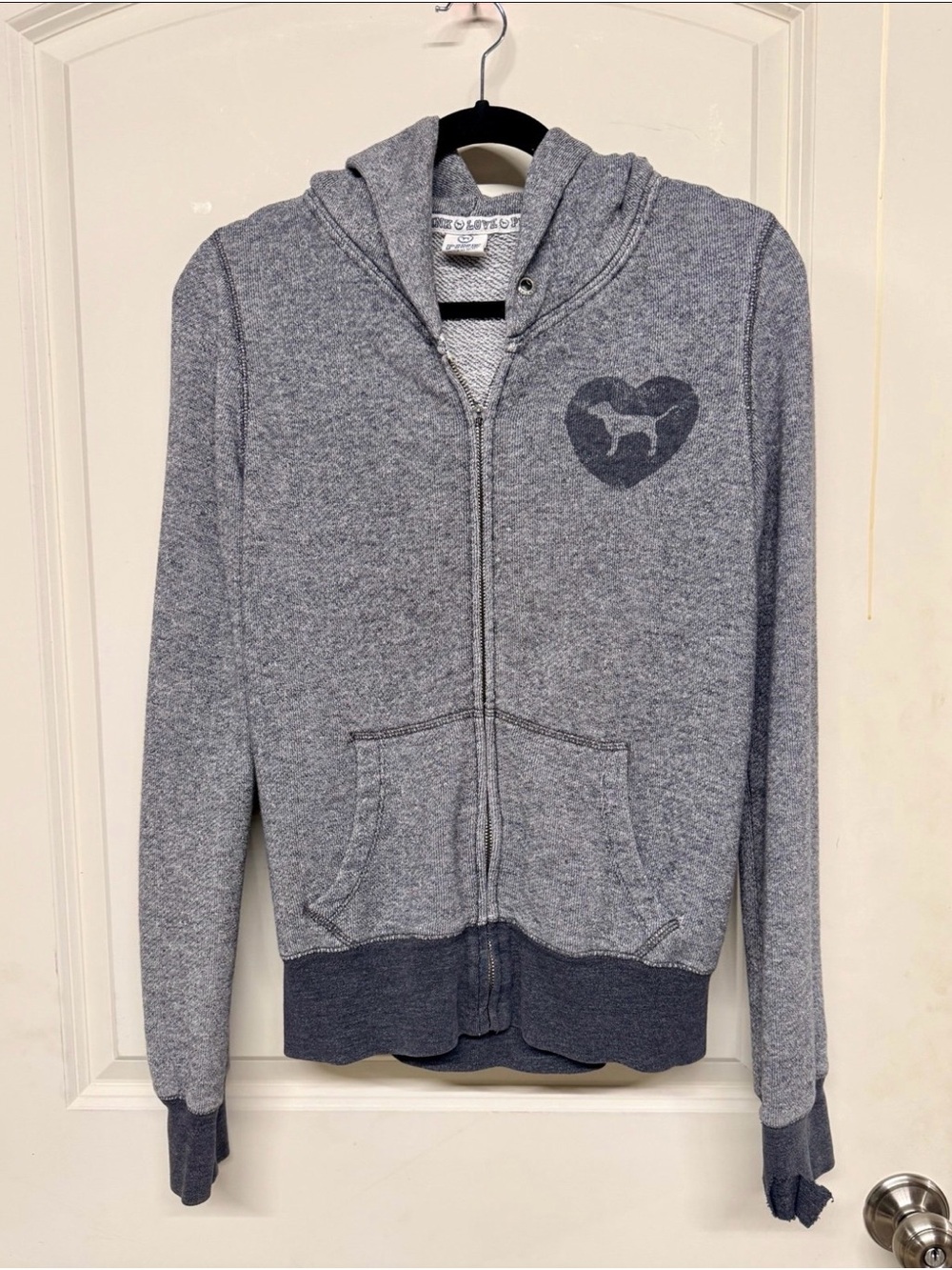 PINK Victoria's Secret Heather Gray Full-Zip Hoodie